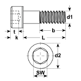 Vis tête cylindrique Imbus 8.8 noir DIN 912 