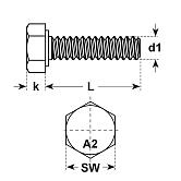 Vis à tête hexagonale INOX A2 DIN 933 