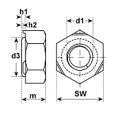 Écrous hexagonaux à souder INOX A2 DIN 929 