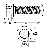 Zylinderschrauben I-6-Kt. Stahl sw DIN 912 12.9 