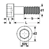 Viti a testa cilindrica I-6-Kt. tg acc ZN DIN 912 10.9