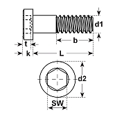 Zylinderschrauben I-6-Kt. Stahl vz DIN 7984 08.8 