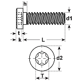 Zylinderschrauben I-6-rd vz ISO 14580-08.8 