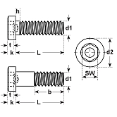 Viti a testa cilindrica in acc I-6-Kt DIN 6912 8.8 