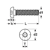 Viti a testa bombata a croce I-6-rd in acc ZN ISO 7380 10.9
