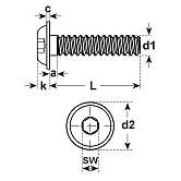 Viti a testa bombata I-6-Kt. acc ZN 10.9 