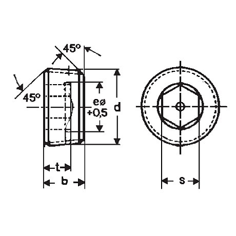 Verschluss-Schrauben I-6-Kt. Stahl blank DIN 906 [SimilarCatItems.CatItem.ArtName2]