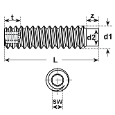 Grani Stud I-6-Kt. acciaio pd DIN 915 45 H 