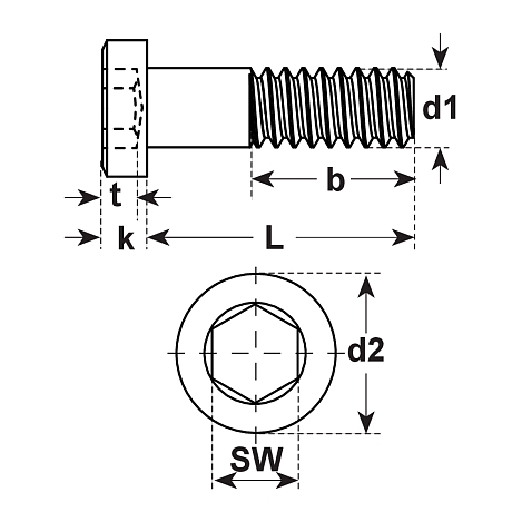 Zylinderschrauben I-6-Kt. INOX A2 DIN 7984 [LastViewedItems.CatItem.ArtName2]