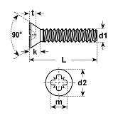 Senkschrauben 90° PZ INOX A4 DIN 965 