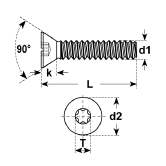Senkschrauben 90° TX INOX A 4 DIN 965 