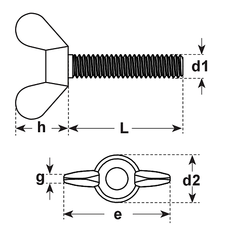 Flügelschrauben Messing blank DIN 316 [LastViewedItems.CatItem.ArtName2]