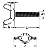 Vis à ailettes INOX A2 ~DIN 316 (forme américaine) 