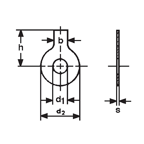 Plaques d'arrêt à talon INOX A4 DIN 93 [LastViewedItems.CatItem.ArtName2]