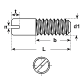 Vis sans tête fendue DIN 427 ac. zingué bleu 