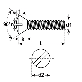 LSK-Schrauben 90° Schlitz Stahl vz DIN 964 4.8 
