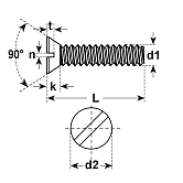 Senkschrauben 90° Schlitz Stahl vz VSM 13328 4.8 
