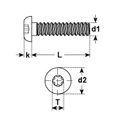 Viti a testa bombata 4.8 acciaio ZB DIN 7985 A - T X
