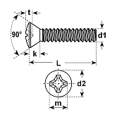 Vis à tête fraisée bombée 4.8 zingué-bleu DIN 966 
