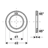 Rondelles HV acier C 45 pho EN 14399-6 