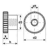 Rändelmuttern Stahl vz DIN 466 5 