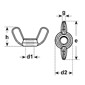 Flügelmuttern Temperguss vz ~DIN 315 5 