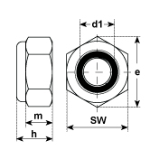 Sicherungsmuttern NF Polyamideinlage DIN 985-8 