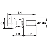 Pivot sphérique acier zingué-bleu DIN 71803 