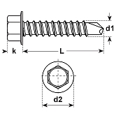 Vis autoforeuses acier zingué-bleu DIN 7504 560 HV 