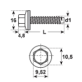 Fassadenschrauben 6-kt E-X BZ 16mm INOX A2 