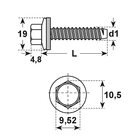 Vis de façade 6 pans E-X BZ 19mm INOX A2 [SimilarCatItems.CatItem.ArtName2]
