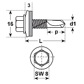 Vis auto-perçantes E-X BR 3 max. 3-6 mm rondelle 1 6 mm inox A2