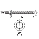 Vis p. échafaudage EGA E-X BZ rondelle 16 mm inox A2
