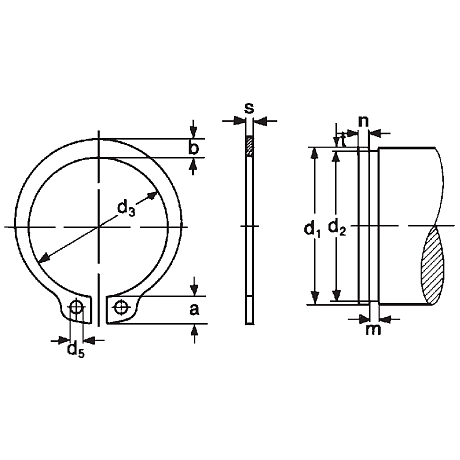 Circlips acier à ressort phosphaté huilé DIN 471 [SimilarCatItems.CatItem.ArtName2]