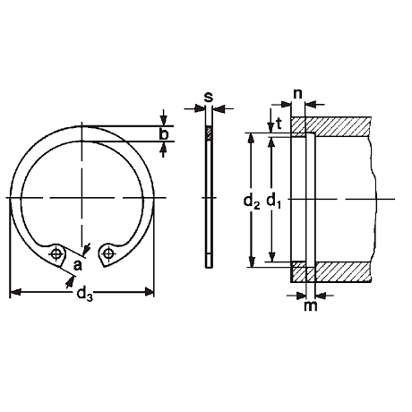 Circlips acier à ressort phosphaté huilé DIN 472 [SimilarCatItems.CatItem.ArtName2]