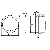Circlips acier ressort phosphaté huilé DIN 472-JS 