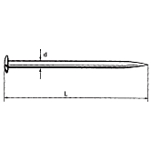Pointes en acier tête bombée acier bleui 