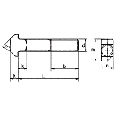 Bulloni con testa a martello 4-kt A in acc 3.6/4.6  ZB DIN 186