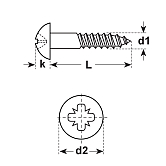 Vis à bois demi-ronde zingué-bleu/jaune DIN 7996 