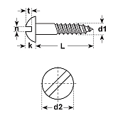 Vis à bois à tête demi-ronde laiton clair DIN 96 