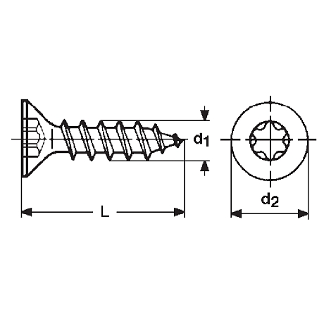 Spanplattenschrauben Senkkopf 90° TX Stahl vz [LastViewedItems.CatItem.ArtName2]