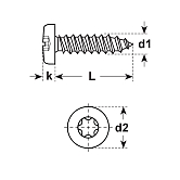 Vis panneaux aggloméré Pan Head TX Inox A2 
