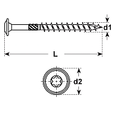 Vis à bois à friction acier zingué-bleu 