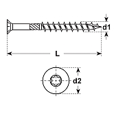 Vis pour terrasse petite tête INOX A2 1.4006 