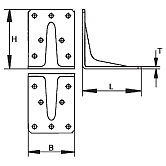 Giunti ad angolo GH tipo 55 S acciaio ZB 