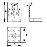 Connecteurs équerre GH type Top 80/120 Vario acier  zingué-bleu
