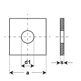 Vierkantscheiben Stahl 100 HV vz DIN 436 