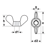 Flügelmuttern Messing blank DIN 315 