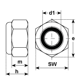 Sicherungsmuttern Poly-Stop INOX A 2 DIN 982 