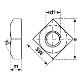 Dadi quadri INOX A4 DIN 557 
